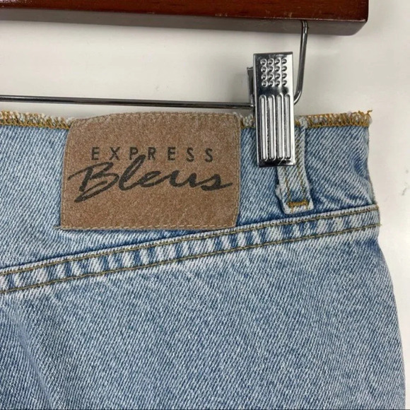 Vintage 90's Express Bleus Light Wash Straight Leg Jeans One Pocket Size 5/6 - Picture 7 of 9